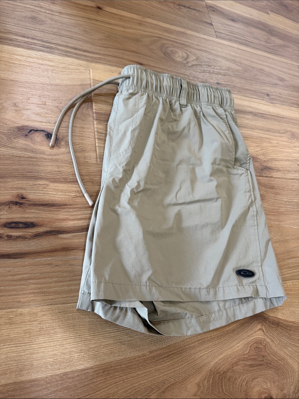 Drake Men's Athletic Drawstring Shorts in Khaki
